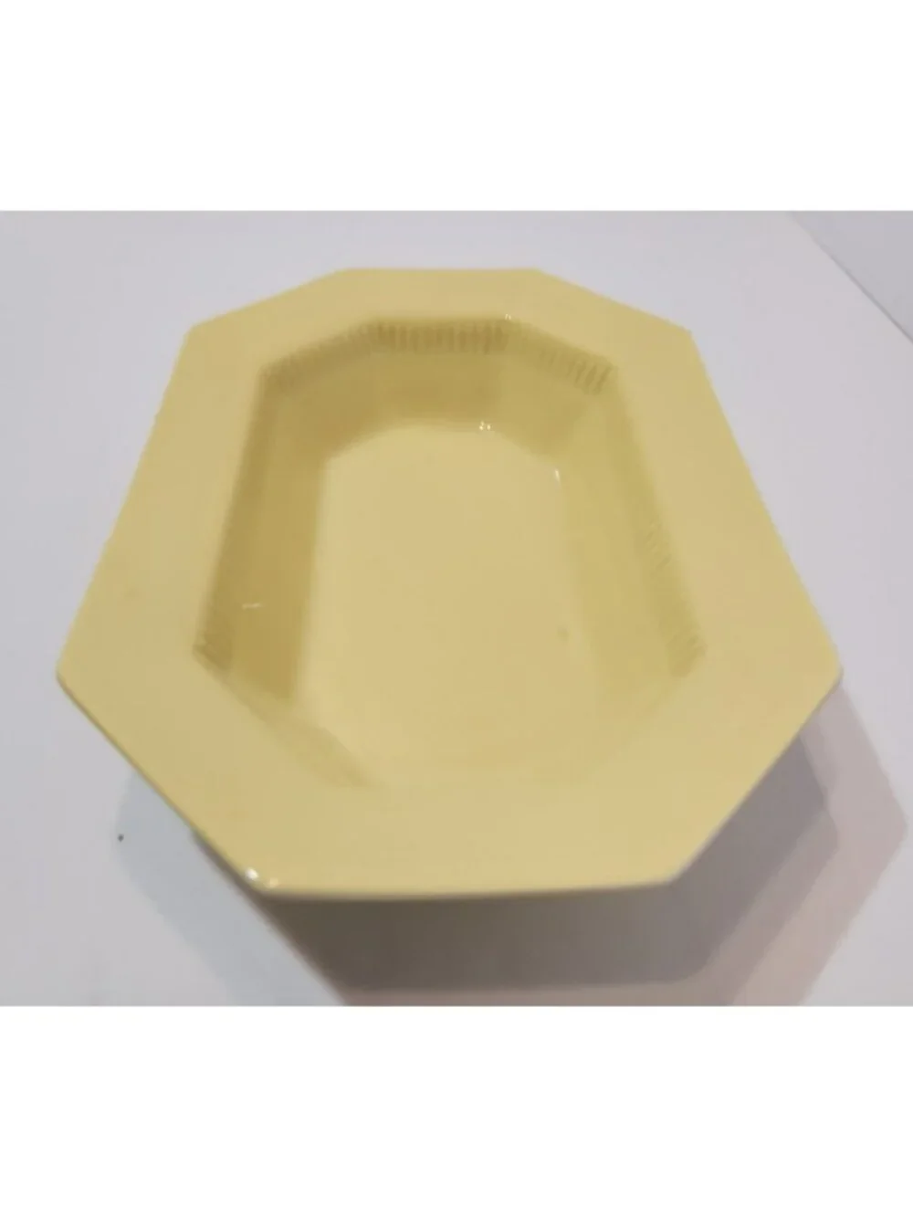 Vtg Independence Ironstone Octagon Daffodil Yellow Serving Dish 9.5